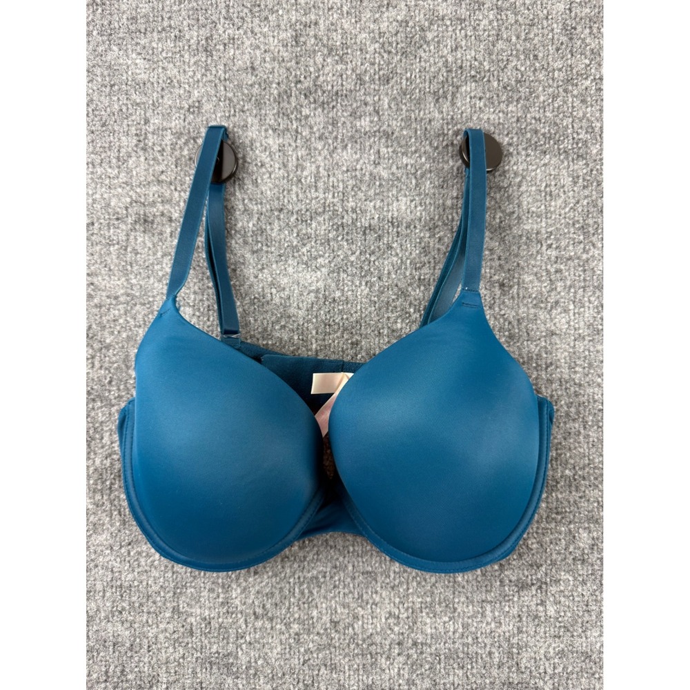 Victorias Secret PINK Wear Everywhere Push-Up Bra Teal Blue Sz 36D EUC
